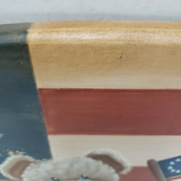 Basket Accessories Wood Toys Patriotic American USA Flag Art Wall Display 90s - Picture 9 of 16